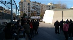 Πανό για την Μακεδονία στο 4ο-5ο λύκειο Καλαμαριάς